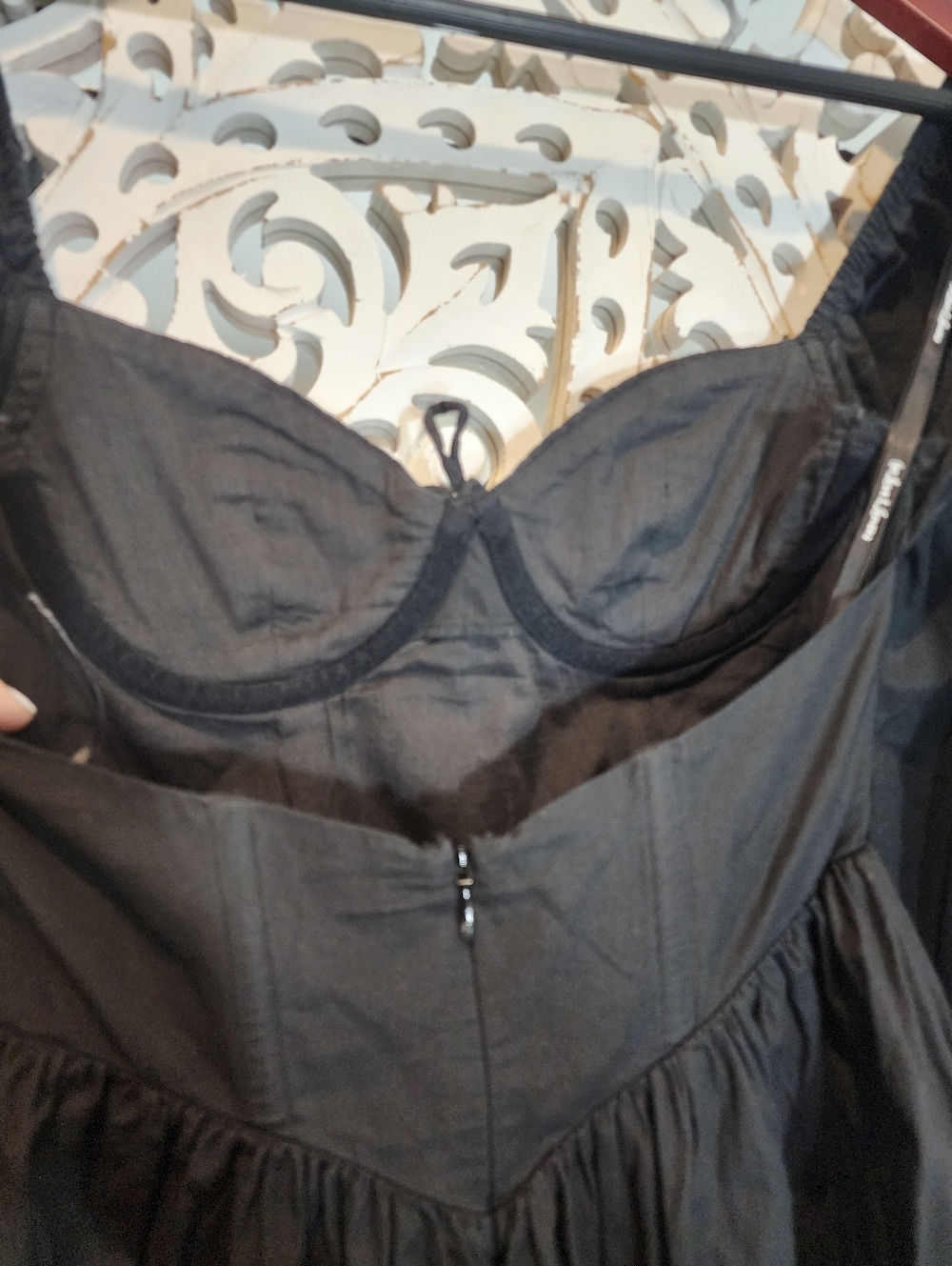 FOR THE LOVE & LEMONS RUTH MINI BLACK DRESS LONG SLEEVES W RUFFLES WOMENS XSMALL - Picture 8 of 14